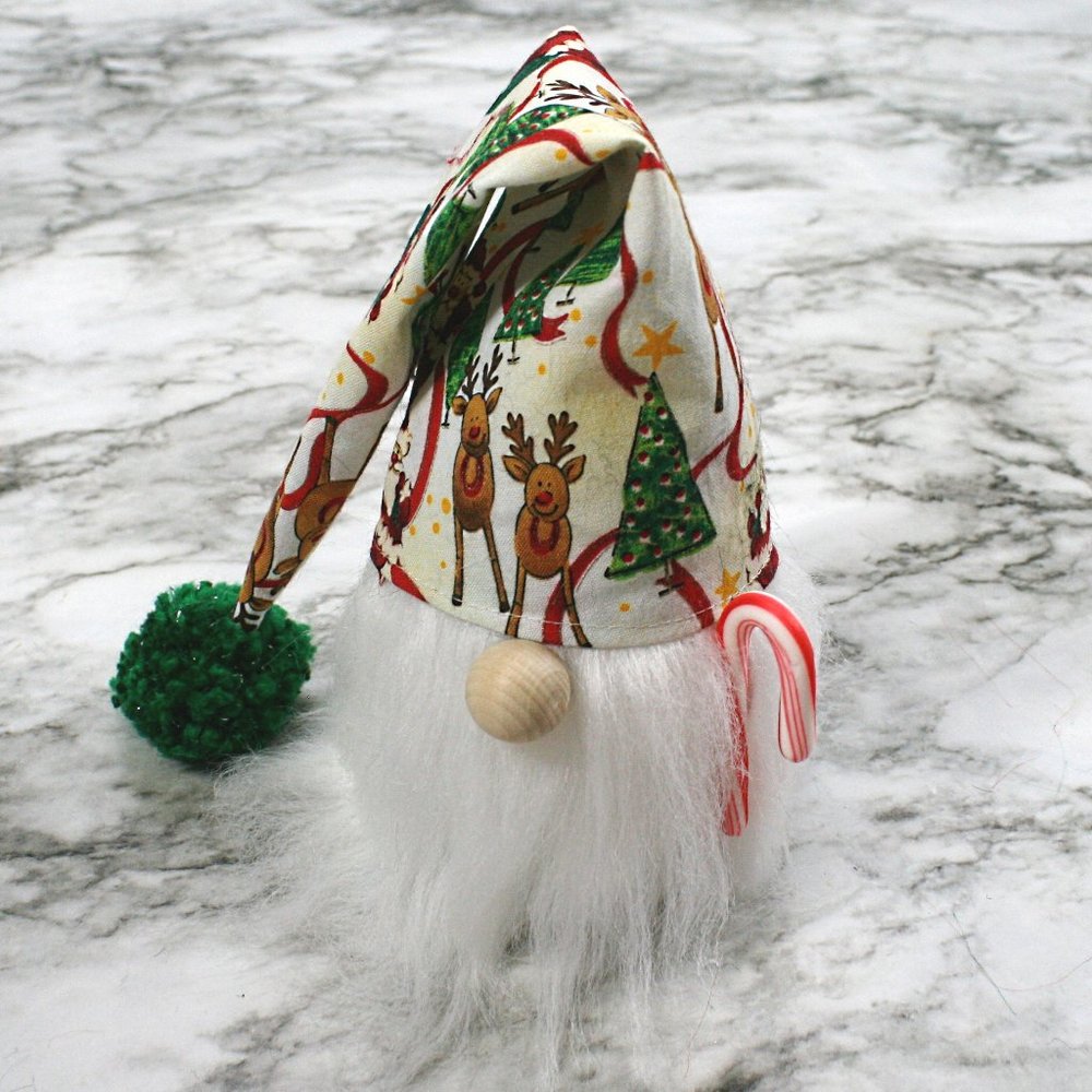 HAND CRAFTED Gnome White Christmas Air Freshener Cover Decor - White Christmas